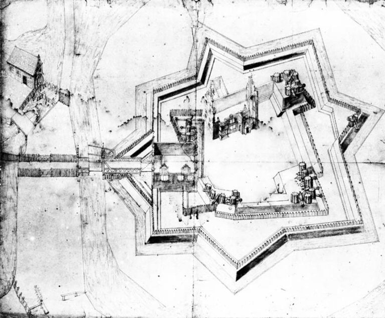 Das ausgebrannte Schloss nach 1658